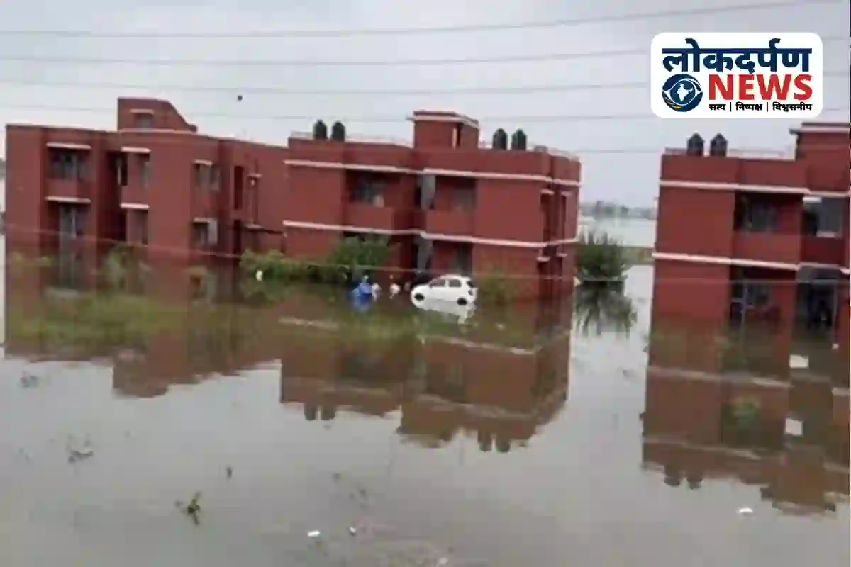 Flooded classrooms at Jawahar Navodaya Vidyalaya in Punjab
