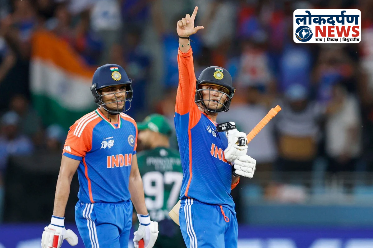 Abhishek Sharma celebrating after crossing 900 rating points in ICC T20I ranking