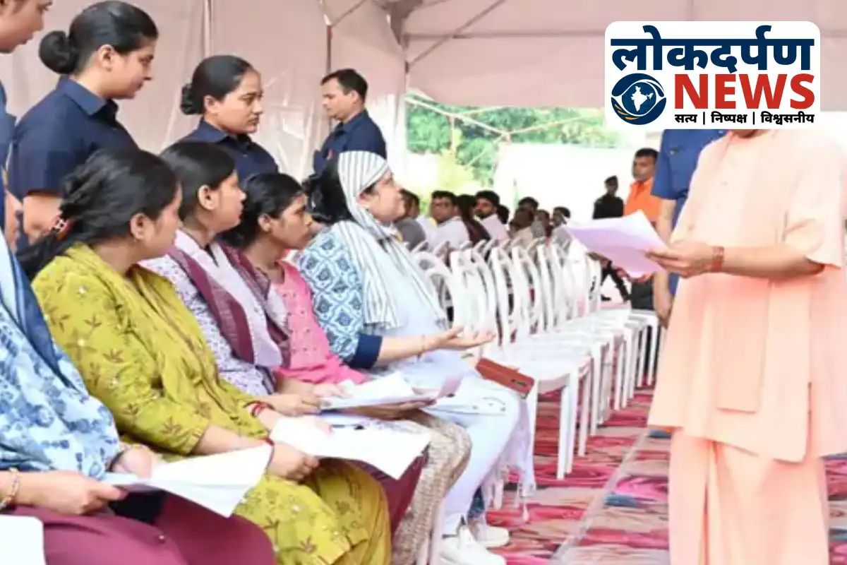 CM Yogi addressing grievances during Janata Darshan in Gorakhpur