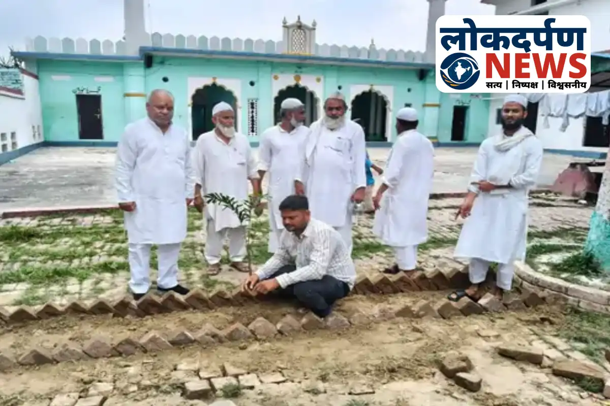 Plantation drive organized at Madarsa Islamia Bheetni by Congress leader Mohammad Irfan