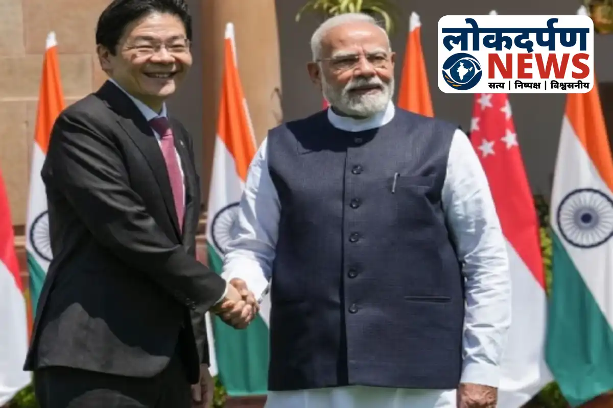 Prime Ministers Narendra Modi and Lawrence Wong during strategic partnership discussions