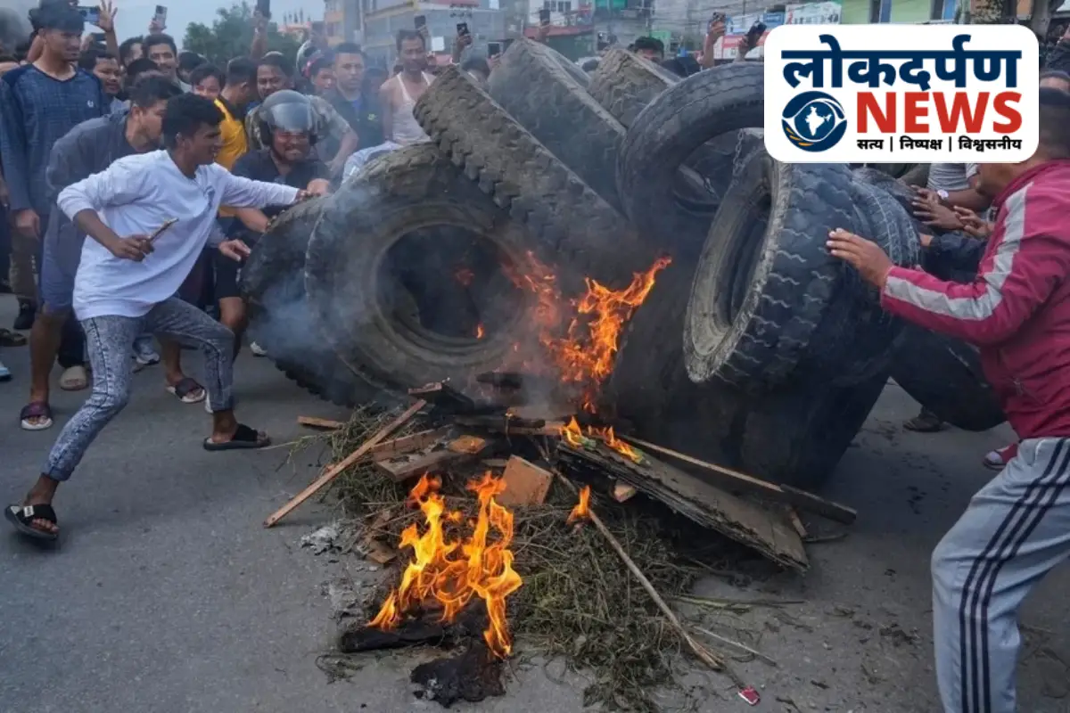 Protesters clashing with security forces during Nepal demonstrations