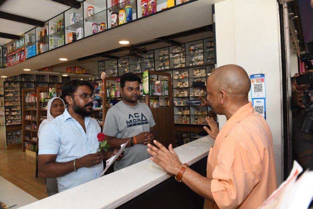 Yogi Adityanath Gorakhpur GST campaign at Sweet shop and Medical store, traders interaction – Gorakhpur News, Ravi Kishan, GST reforms, PM Modi, Uttar Pradesh, Tax cuts