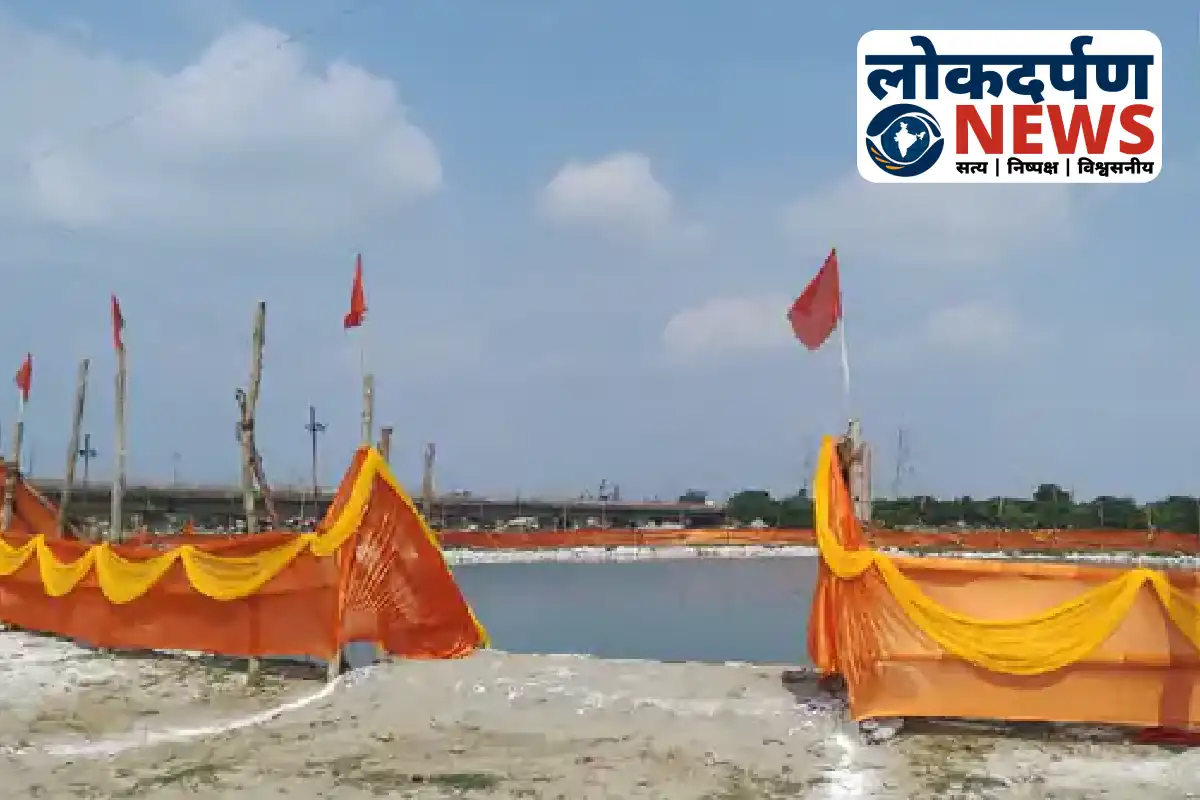 Artificial ponds prepared for idol immersion along Rapti river in Gorakhpur | Gorakhpur News