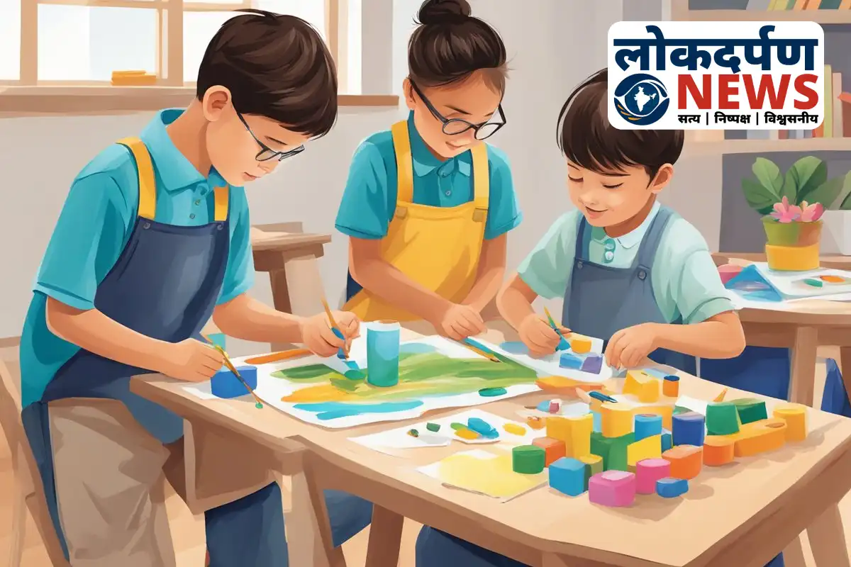 Students showcasing art and creativity at DDU Gorakhpur National Book Festival competitions | Gorakhpur News