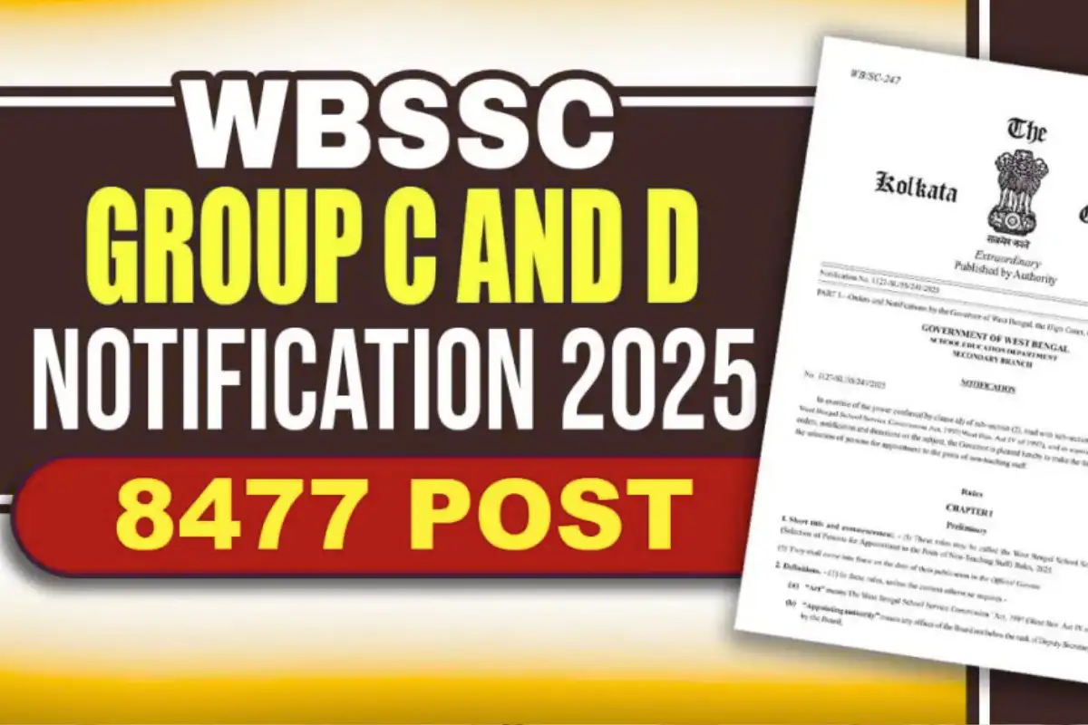 WBSSC Group C and D Recruitment 2025: Recruitment for 8477 posts, online application starts from November 03