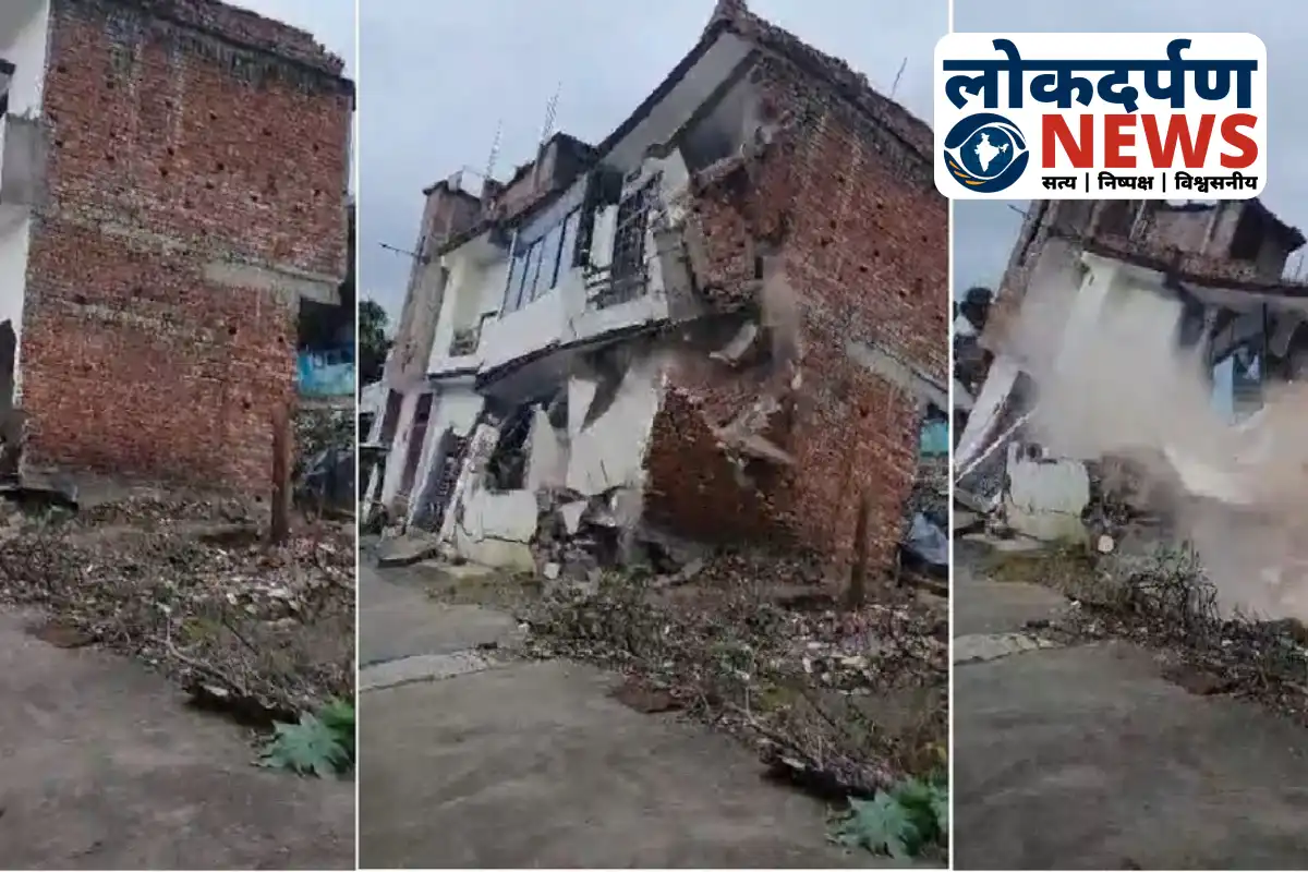Collapsed houses near Goddhoiya drain excavation in Gorakhpur | Gorakhpur News