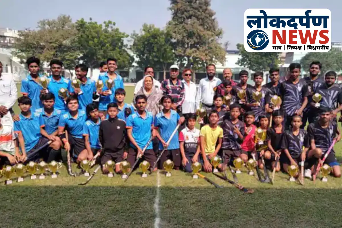 Players during the Rural Hockey Golden Jubilee match in Gorakhpur | Gorakhpur News