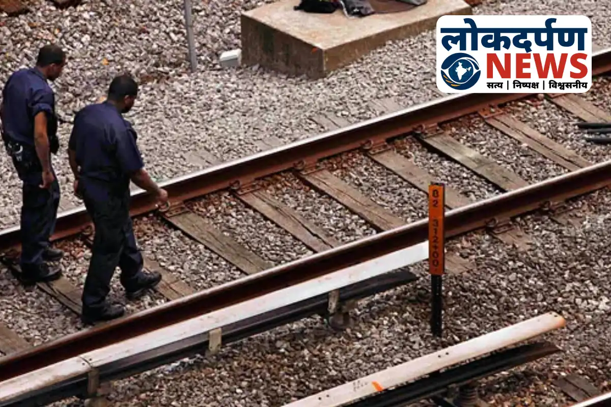 Police investigating train accident site in Gorakhpur