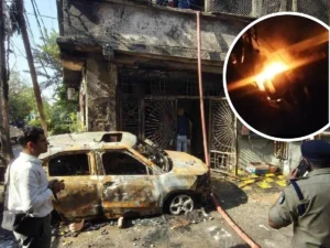इंदौर हाउस फायर में 7 की मौत: EV चार्जिंग प्वाइंट और LPG सिलेंडर ब्लास्ट की आशंका