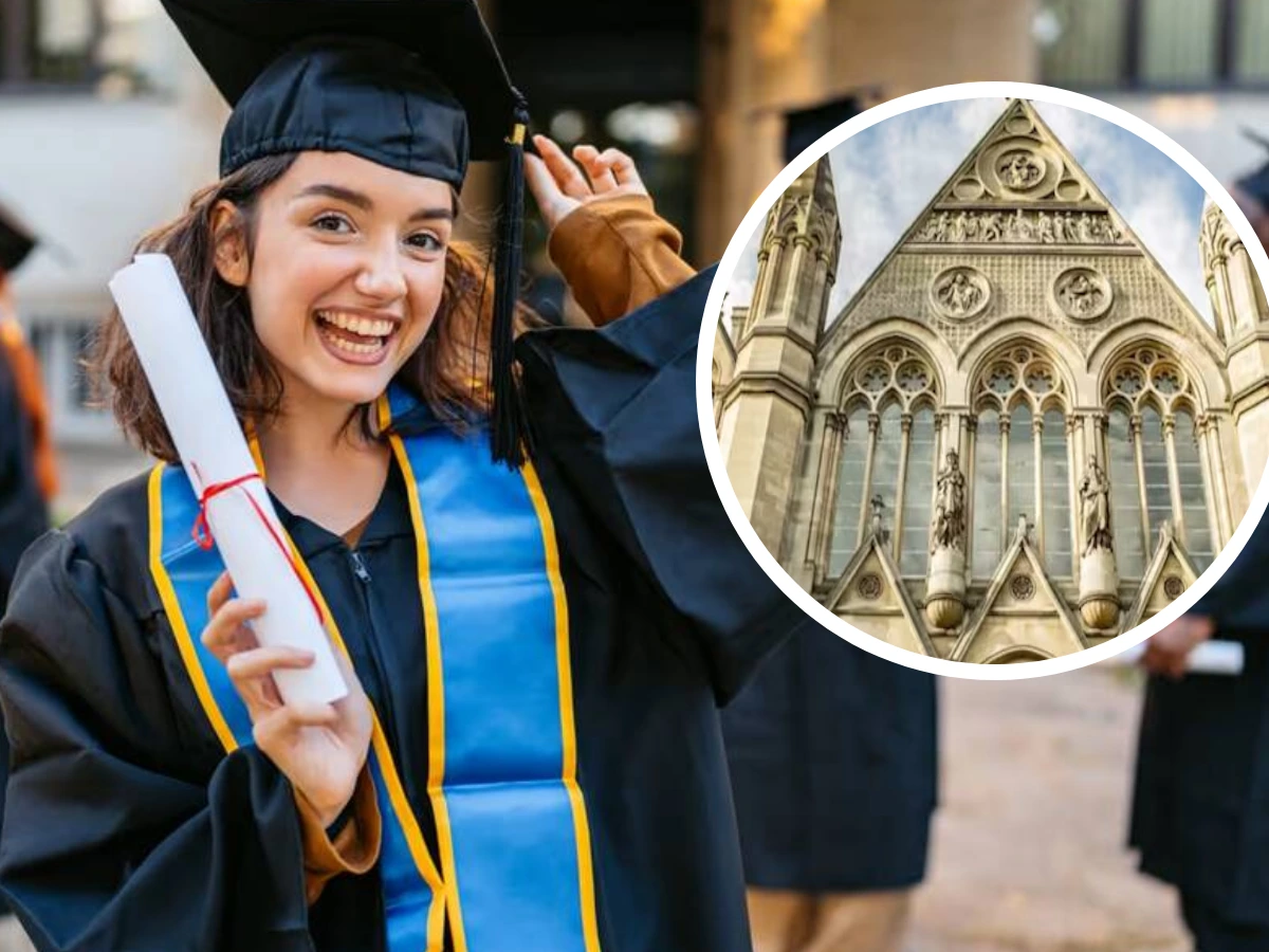 यूनिवर्सिटी ऑफ ईस्ट एंग्लिया कैंपस और पढ़ाई करते अंतरराष्ट्रीय छात्र