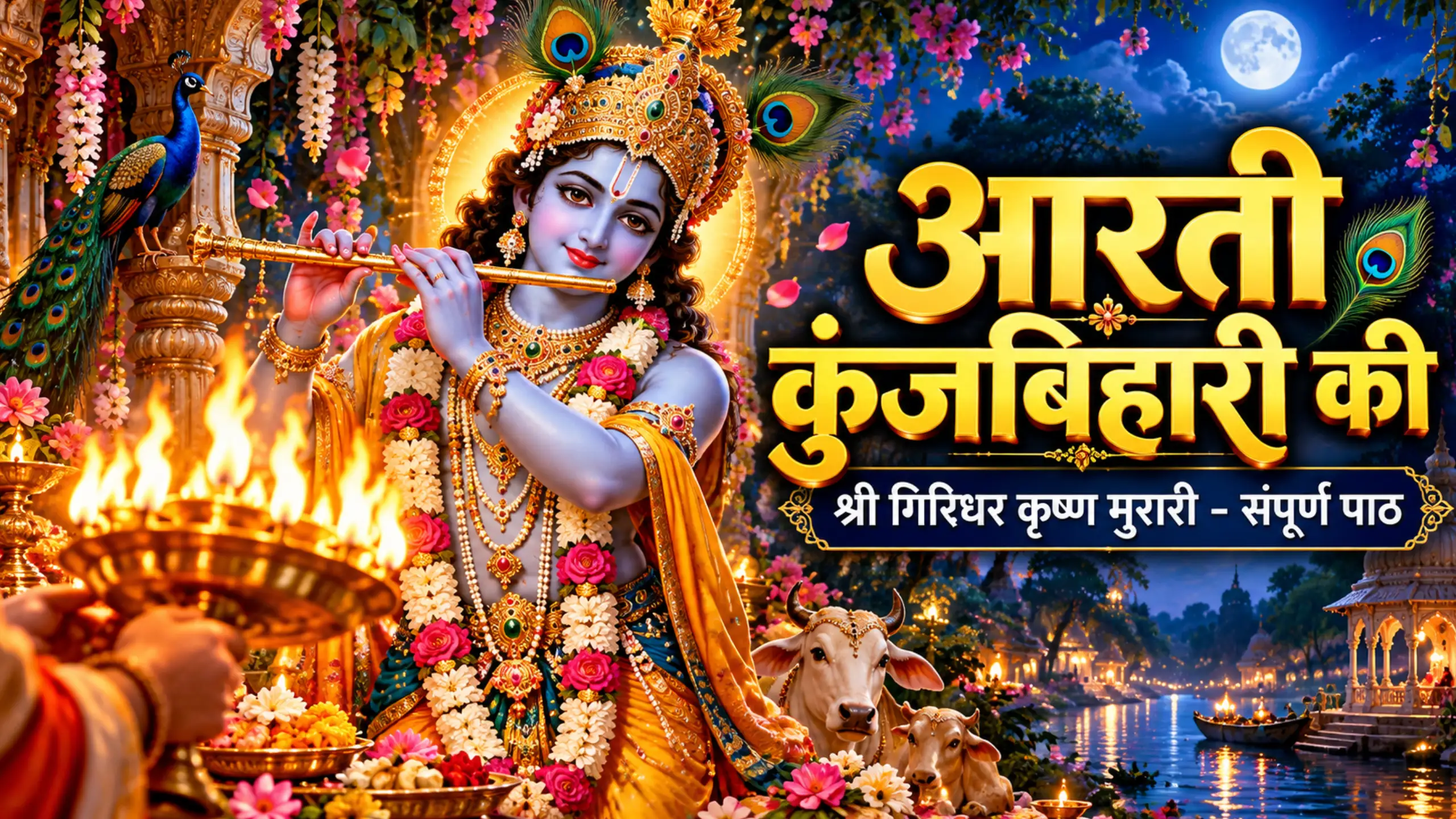 Aarti Kunj Bihari Ki: आरती कुंजबिहारी की - संपूर्ण हिंदी पाठ, अर्थ और विधि