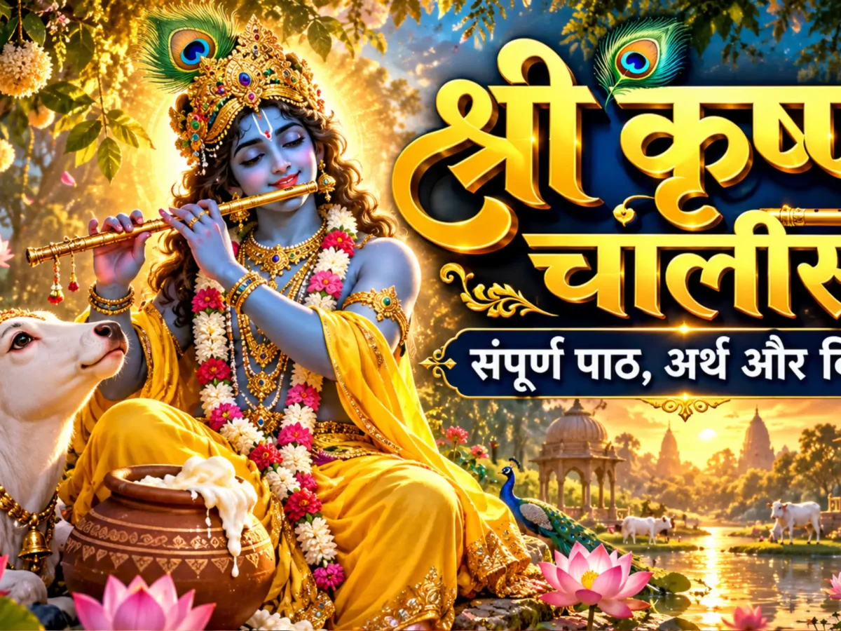 Krishna Chalisa in Hindi: बंशी शोभित कर मधुर – संपूर्ण पाठ, अर्थ और विधि